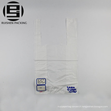 Sacs d&#39;emballage de t-shirt en plastique blanc fait sur commande de couleur